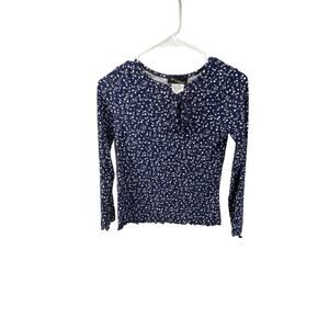 Love 2 Be Loved Girls Blue White Floral Long Sleeve Top Youth Size 12